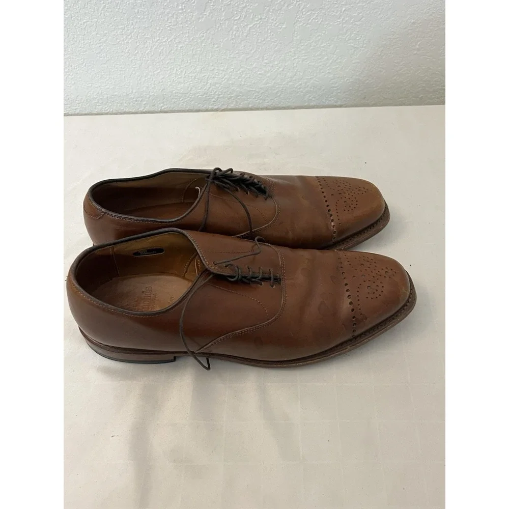 Allen Edmonds Dryden Mens 9 D‎ Oxford Dress Shoes Brown Leather Brogue 1842